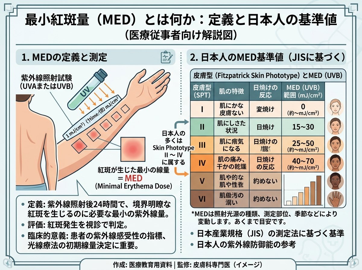 最小紅斑量(MED)とは何か:定義と日本人の基準値