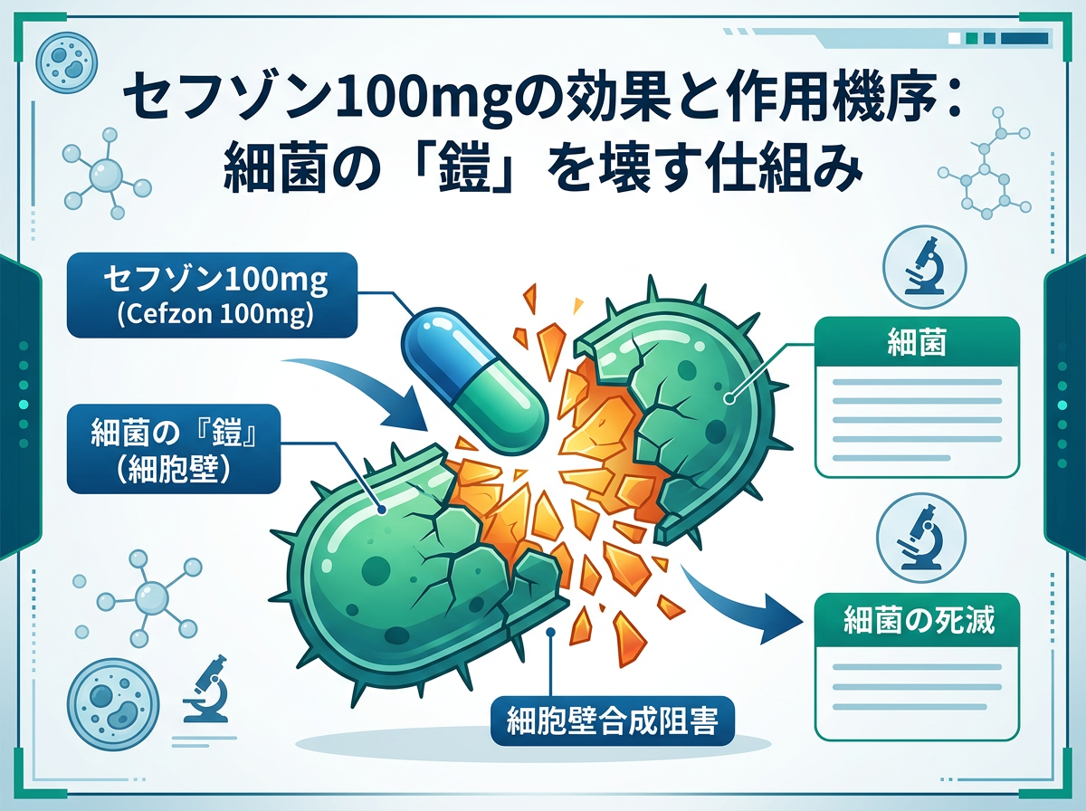セフゾン100mgの効果と作用機序:細菌の「鎧」を壊す仕組み