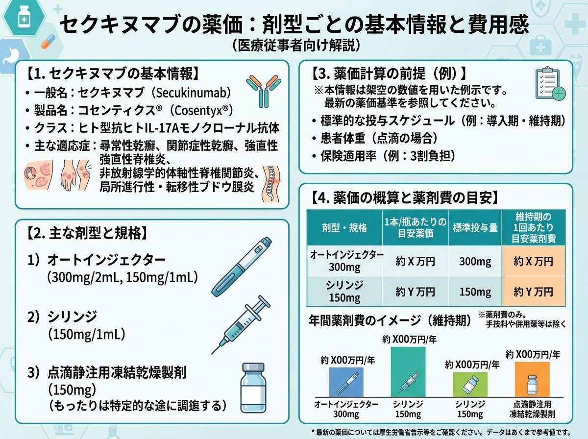 セクキヌマブの薬価：剤型ごとの基本情報と費用感