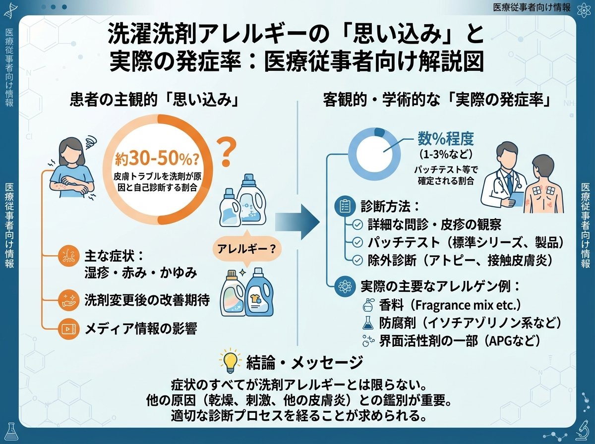洗濯洗剤アレルギーの「思い込み」と実際の発症率