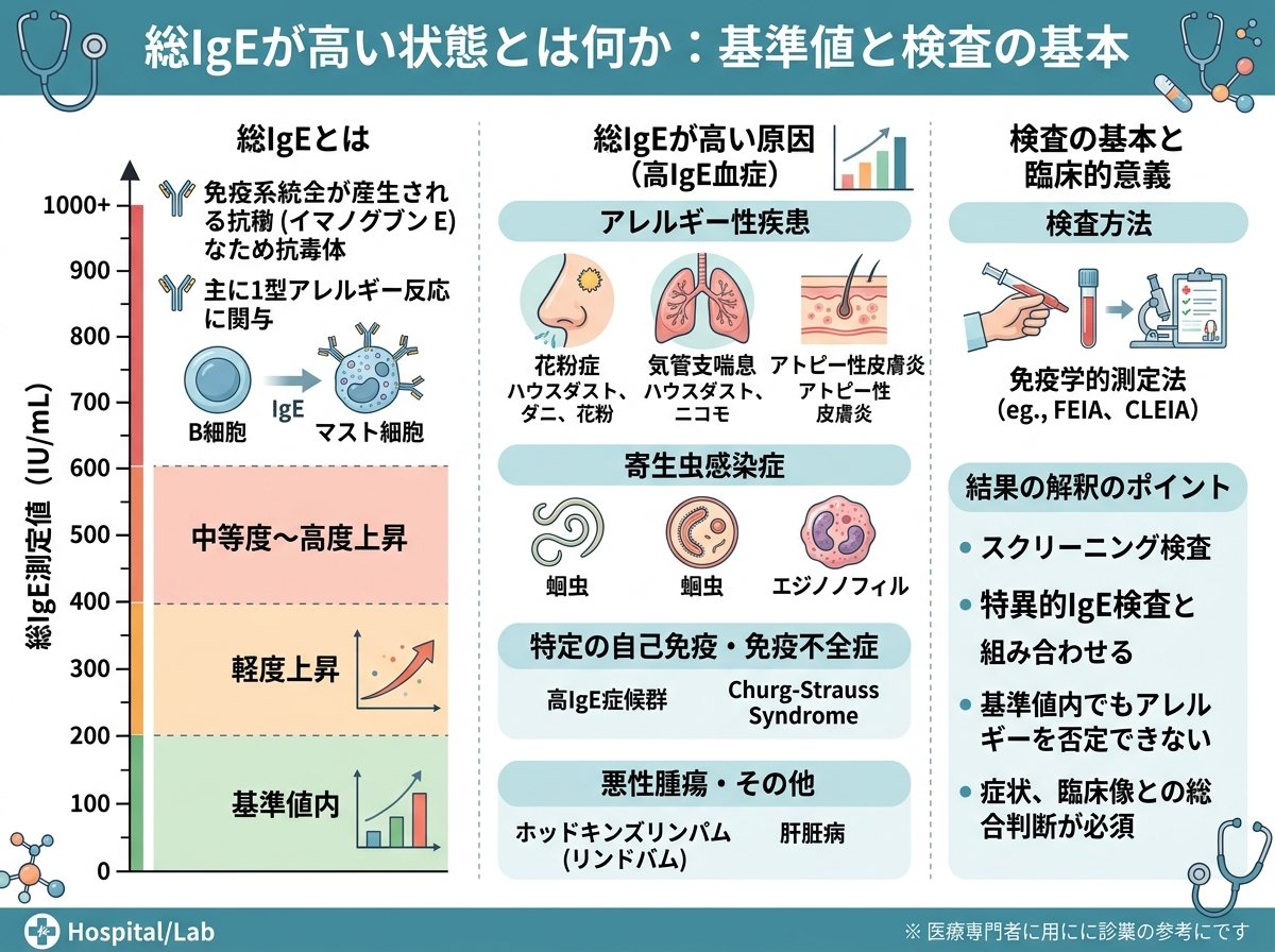 総IgEが高い状態とは何か:基準値と検査の基本