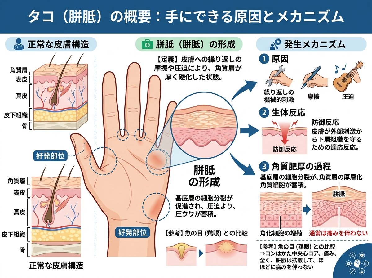 タコ(胼胝)とは何か・手にできる原因とメカニズム