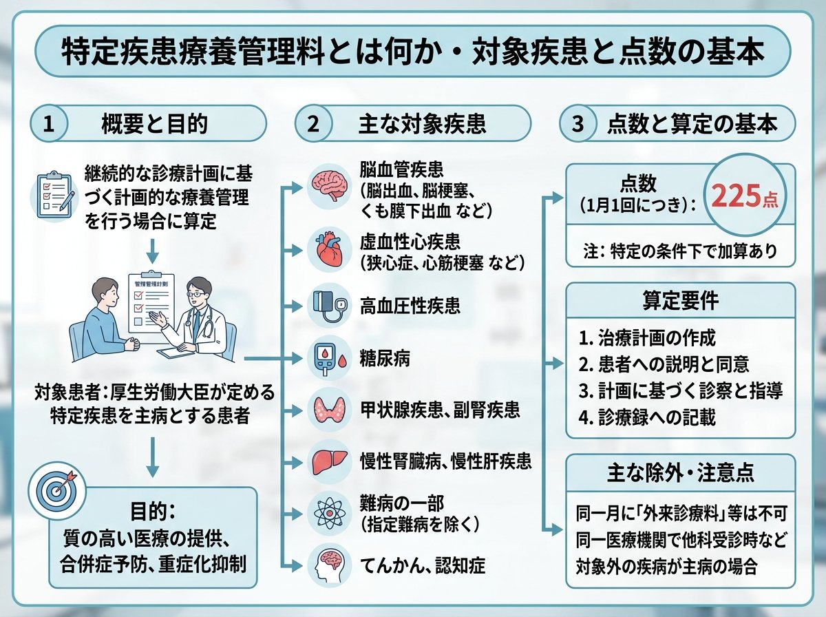 特定疾患療養管理料とは何か・対象疾患と点数の基本