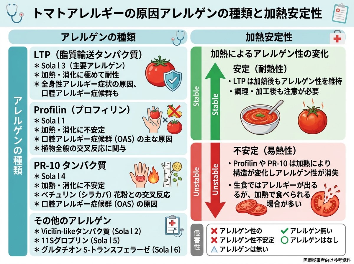 トマトアレルギーの原因アレルゲンの種類と加熱安定性