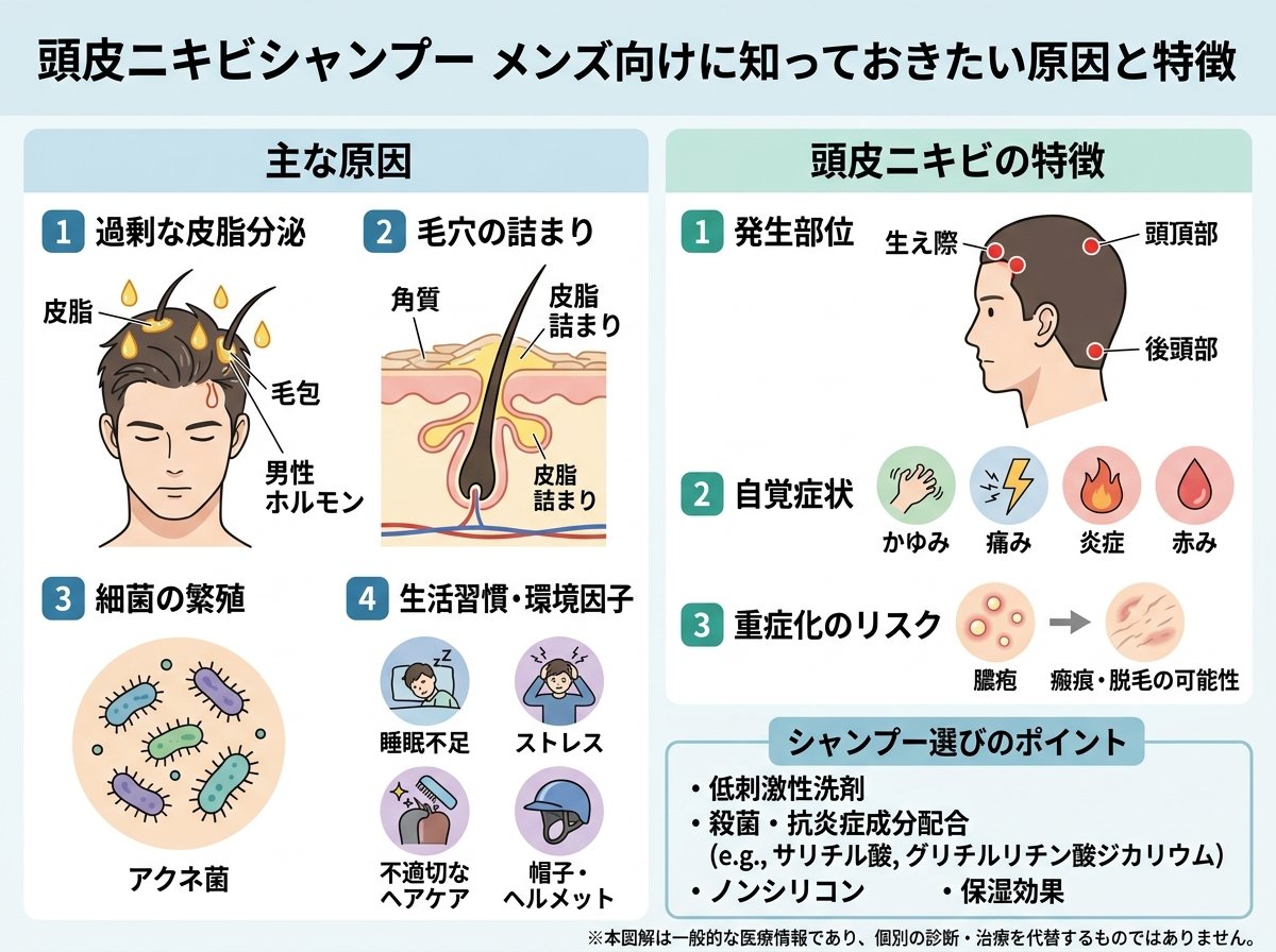 頭皮ニキビシャンプー メンズ向けに知っておきたい原因と特徴