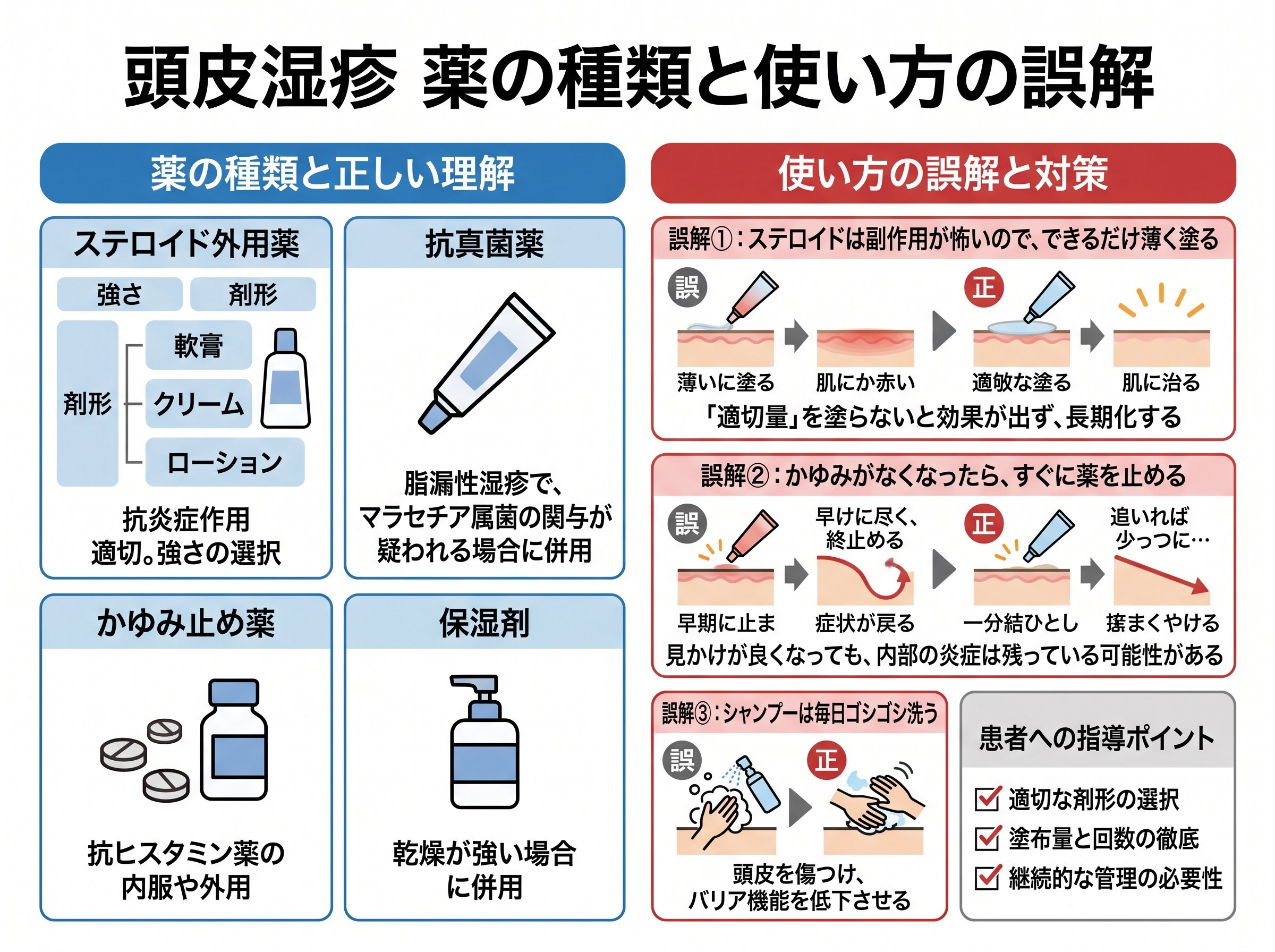 頭皮湿疹 薬の種類と使い方の誤解