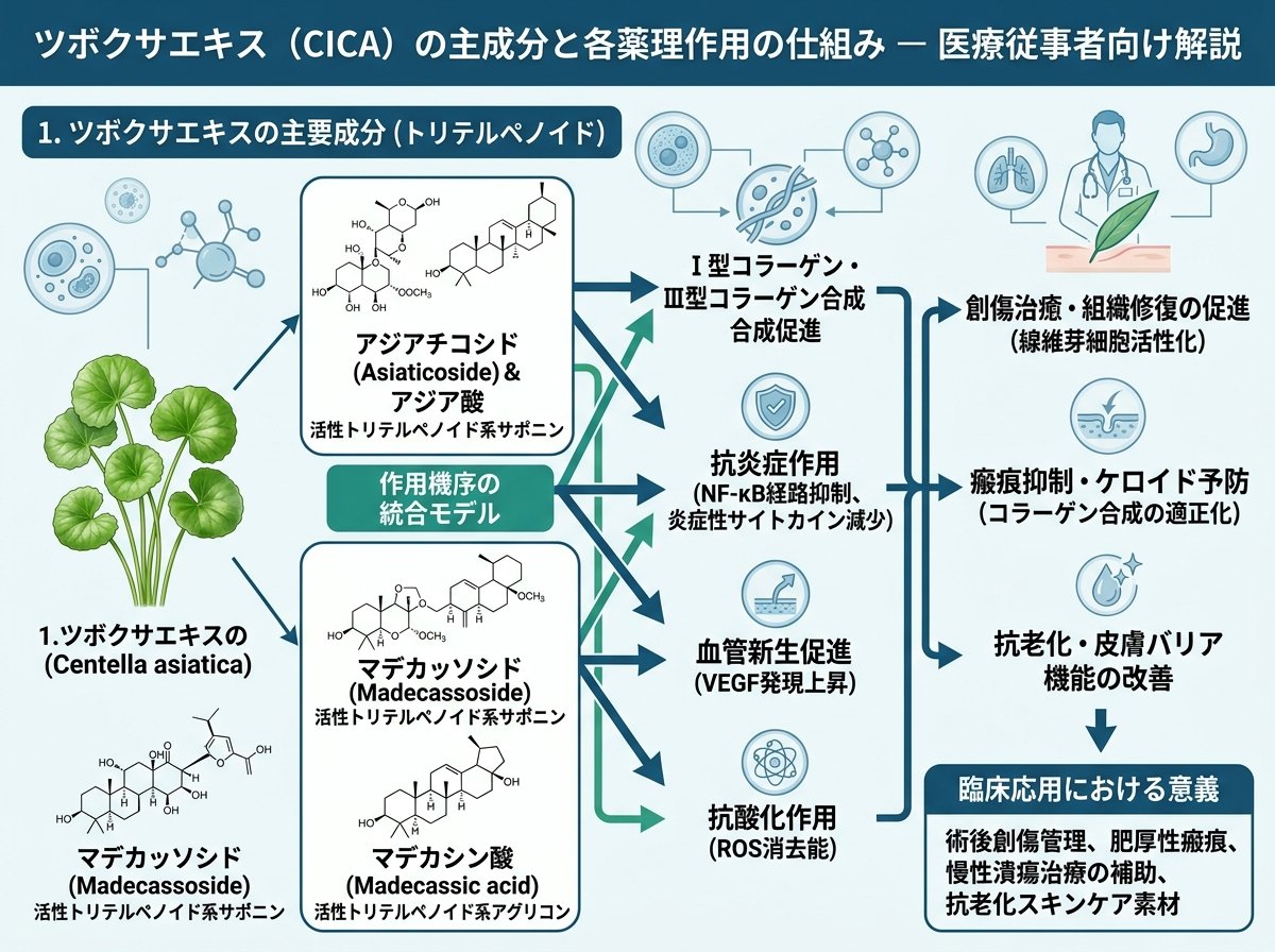 ツボクサエキスの主成分と各薬理作用の仕組み