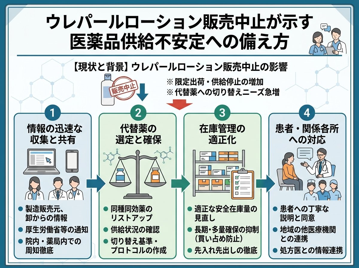 ウレパールローション販売中止が示す医薬品供給不安定への備え方